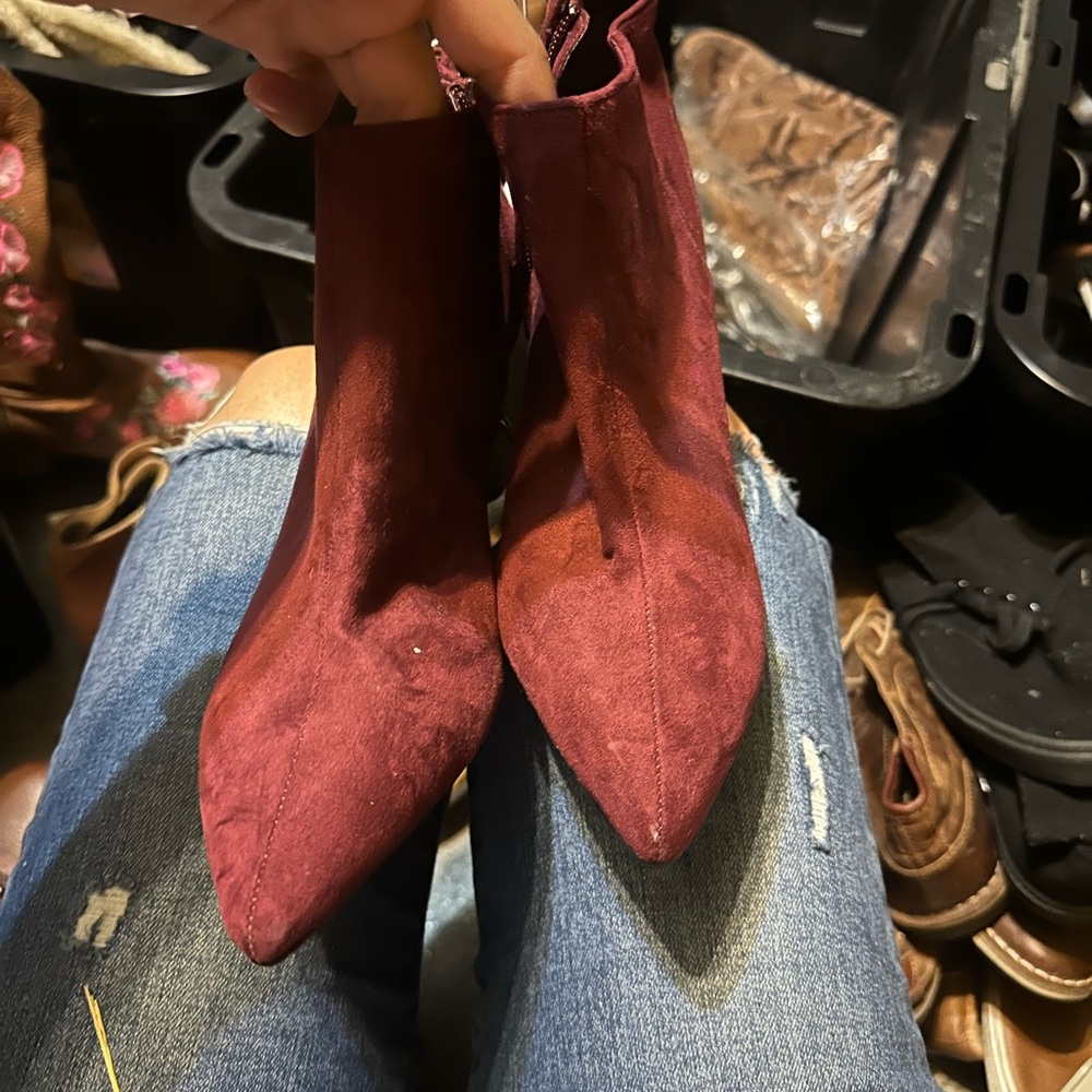 Old Navy Maroon Ankle Booties